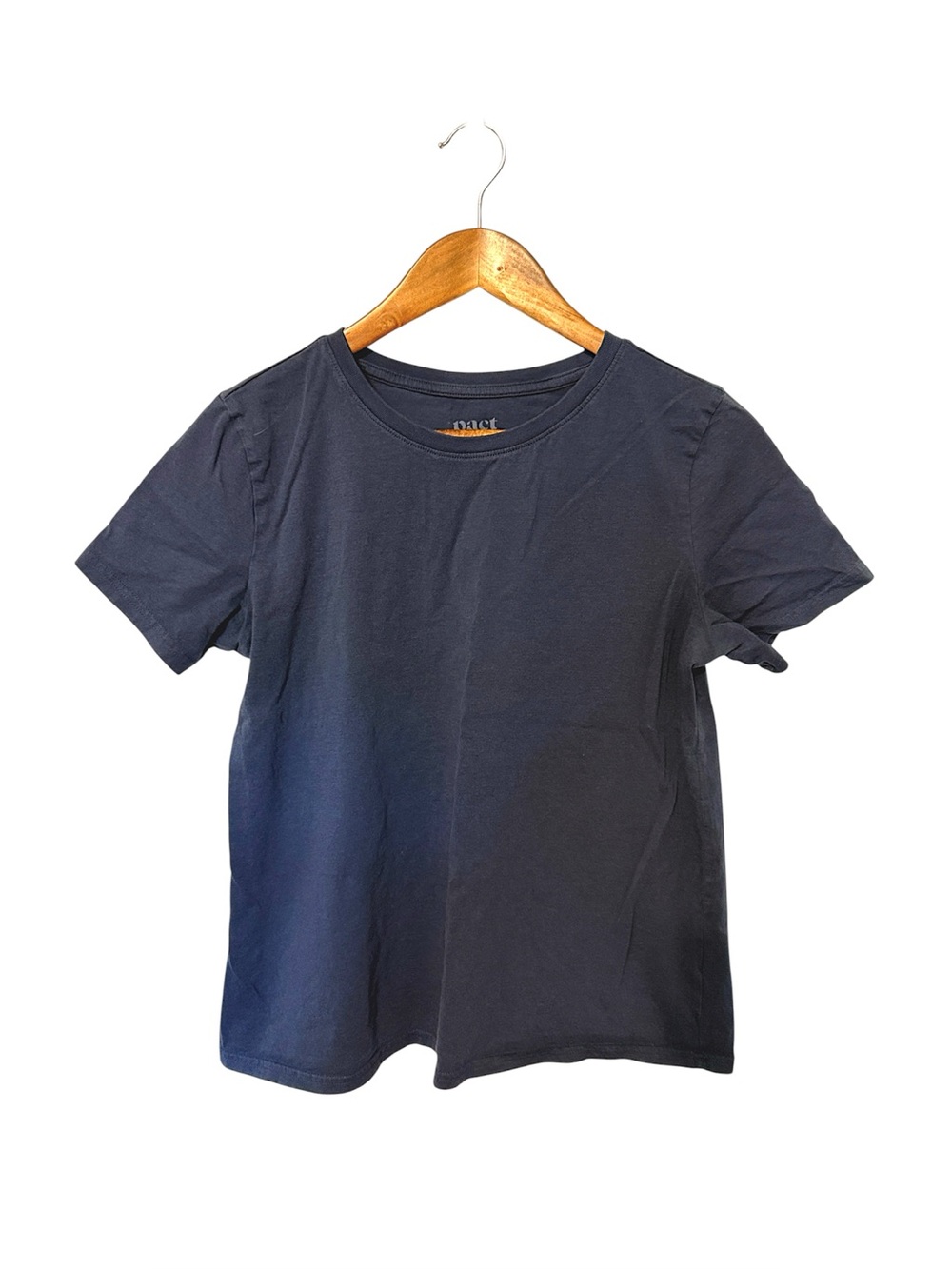 Pact Short Sleeve Tee Crew Neck Organic Cotton M Steele Blue